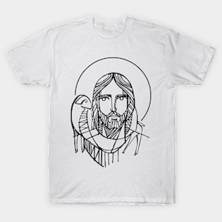 Jesus Christ Good Shepherd illustration T-Shirt